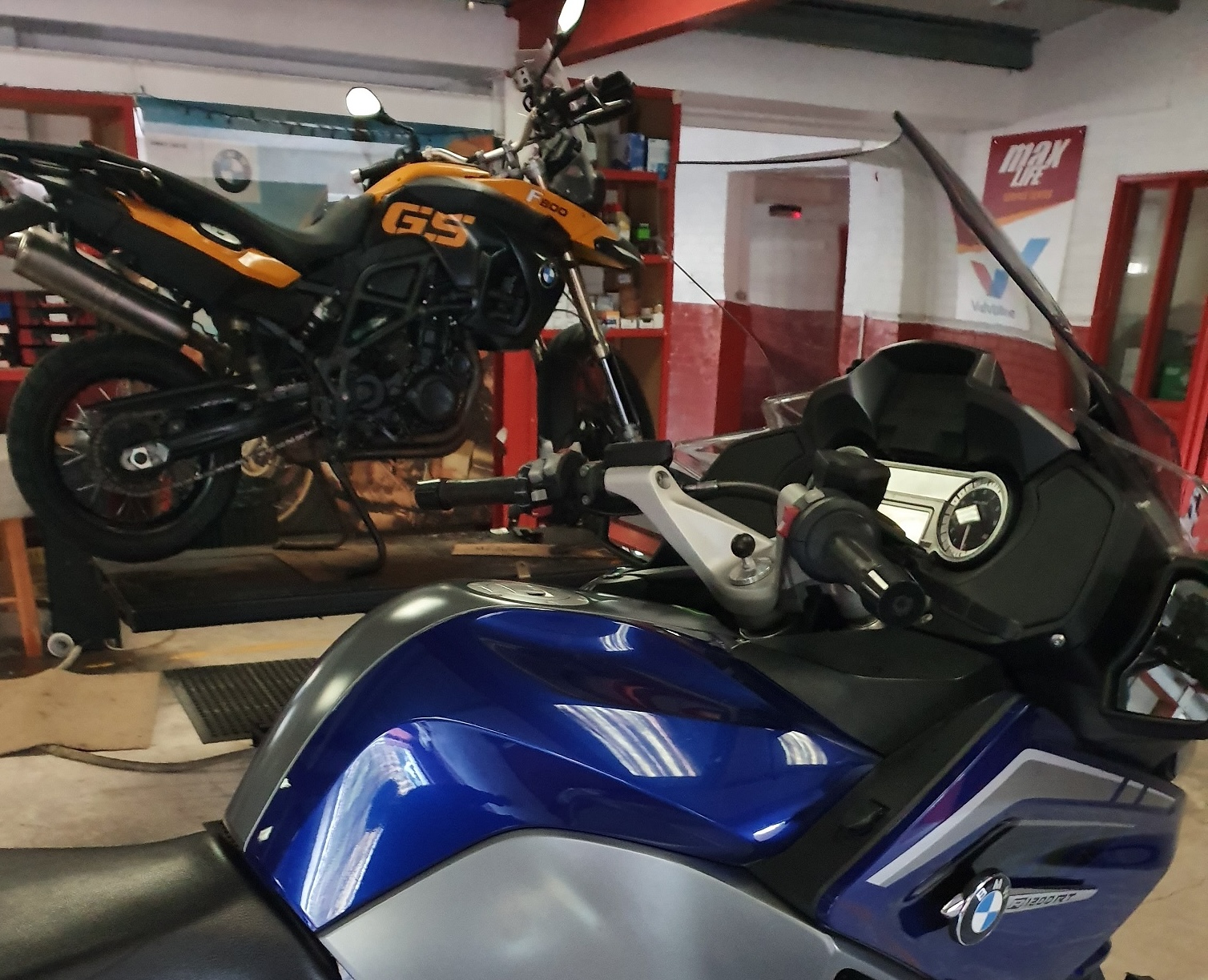 BMW adventure motorcycles at Mid Wales Motorrad